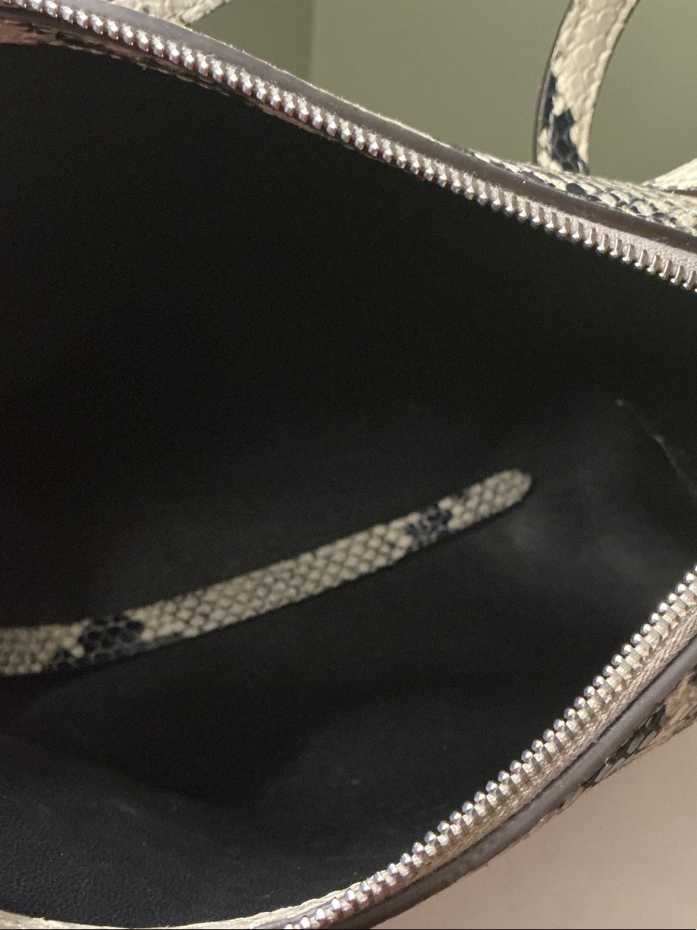 KHAITE Lina Medium Crossbody Bag Natural Python Embossed Leather Cream Black COA - Picture 13 of 16